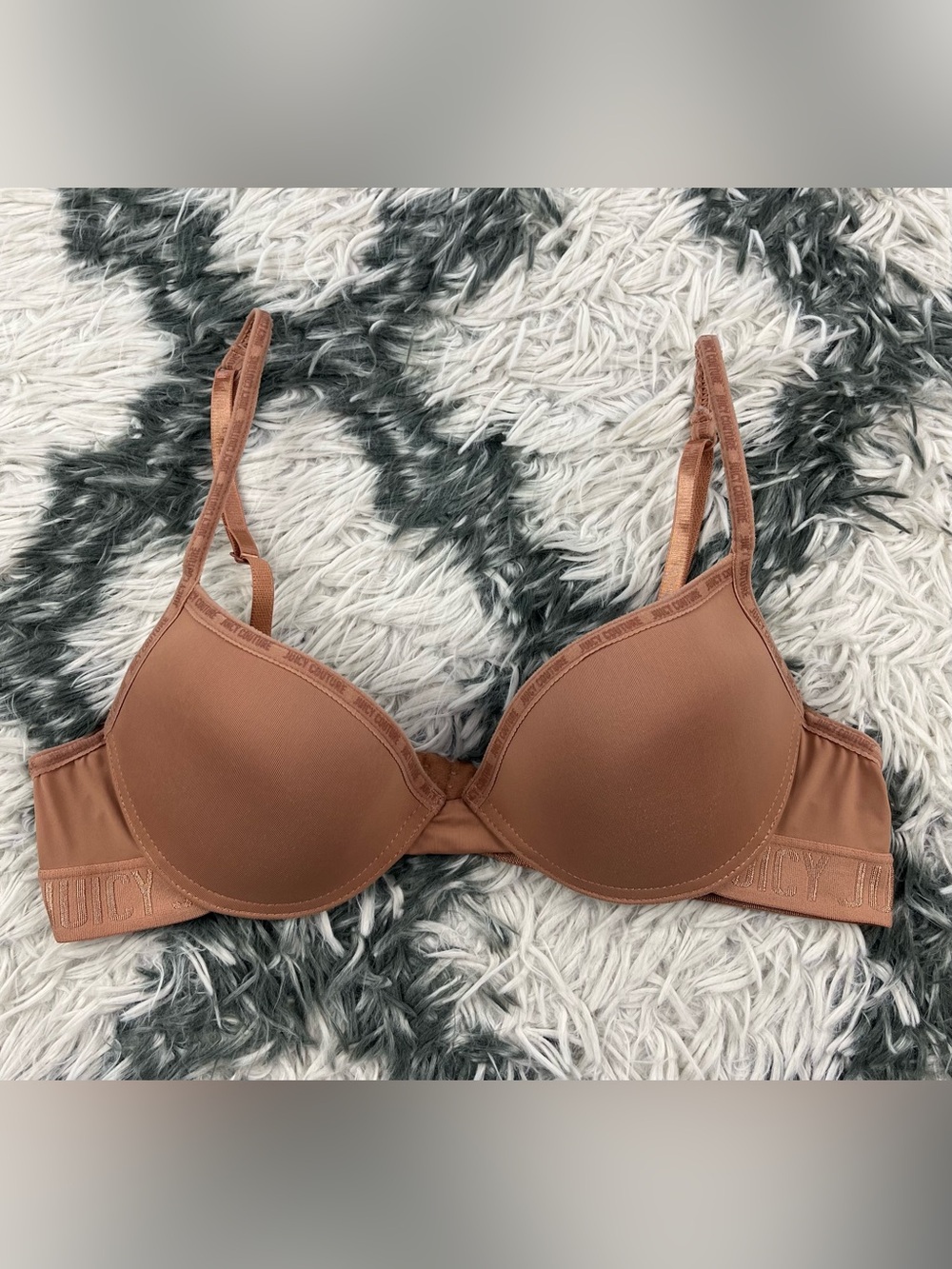 Juicy Couture Women’s Tan Padded Underwire Push-Up Bra Size 34B
